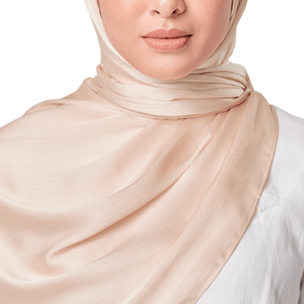 POWDER PEARL CRINKLE SILK SCARF