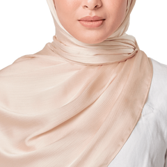 POWDER PEARL CRINKLE SILK SCARF