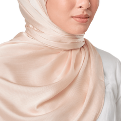 POWDER PEARL CRINKLE SILK SCARF