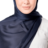 DEEP BLUE CRINKLE SILK SCARF