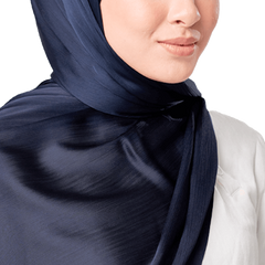 DEEP BLUE CRINKLE SILK SCARF