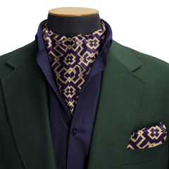 ORNAMENT SILK CRAVAT & POCKET SQUARE SET