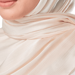 VANILLA CREAM CRINKLE SILK SCARF