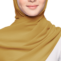 MUSTARD BLISS CRINKLE SILK SCARF
