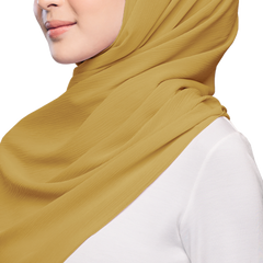 MUSTARD BLISS CRINKLE SILK SCARF