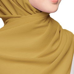 MUSTARD BLISS CRINKLE SILK SCARF