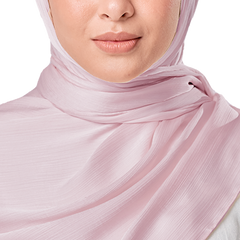 BABY PINK CRINKLE SILK SCARF