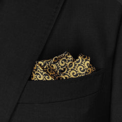 Mini Golden Paisley Pocket Square