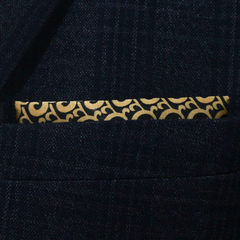 Mini Golden Paisley Pocket Square
