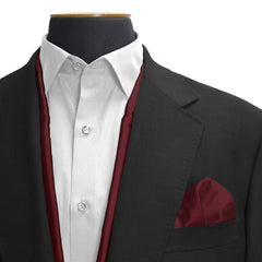 SOLID MAROON SILK SCARF & POCKET SQUARE SET