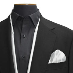 SOLID WHITE SILK SCARF & POCKET SQUARE SET