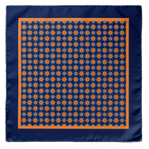 W21- Polka Flower SILK POCKET SQUARE