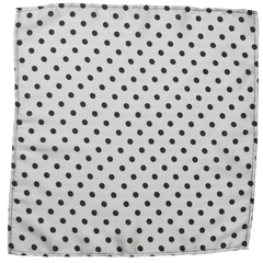 WHITE WITH BLACK POLKA DOT SILK MEN SCARF