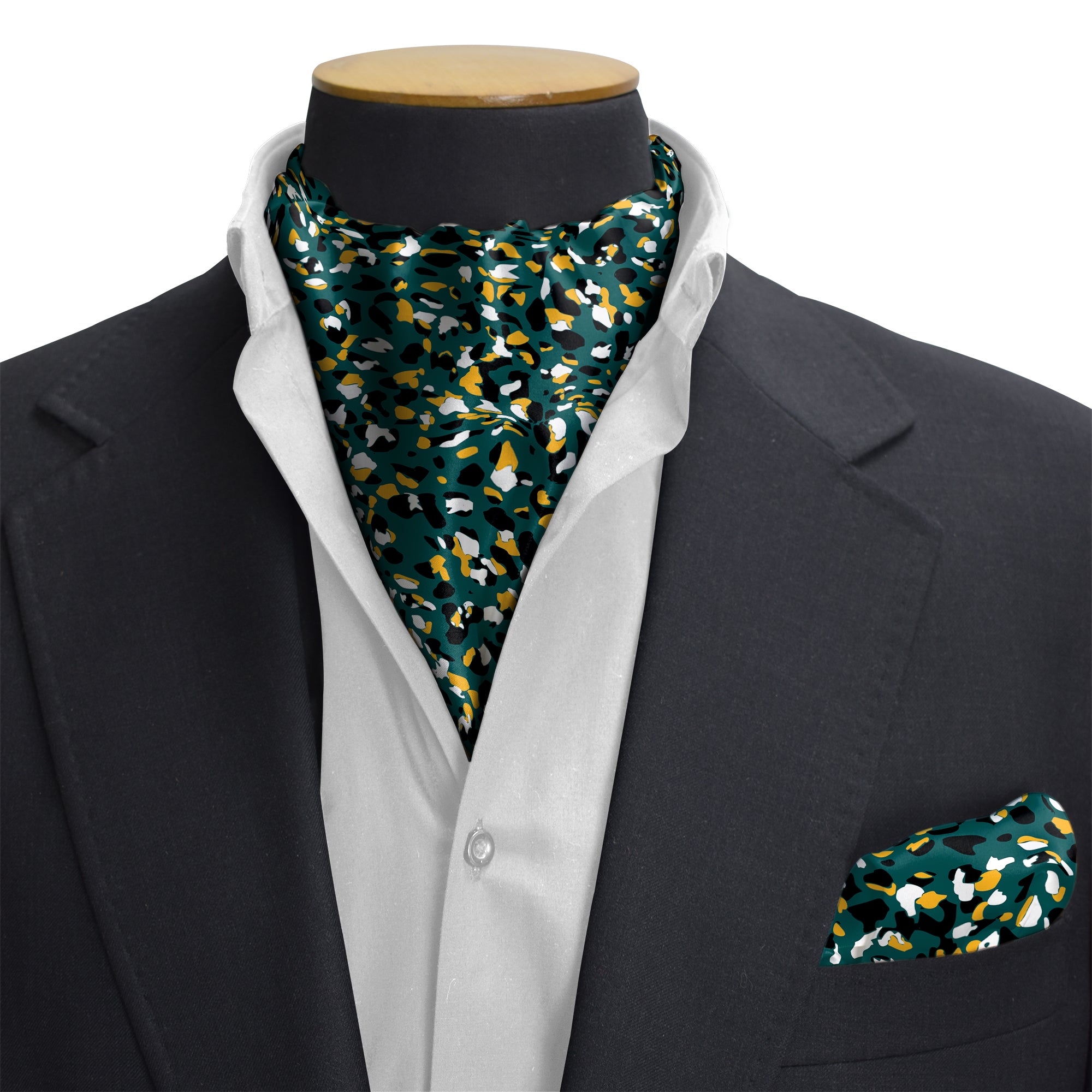 THE ARMY GREEN SILK CRAVAT SET