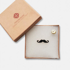 Black Moustache Lapel Pin