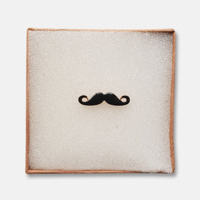Black Moustache Lapel Pin