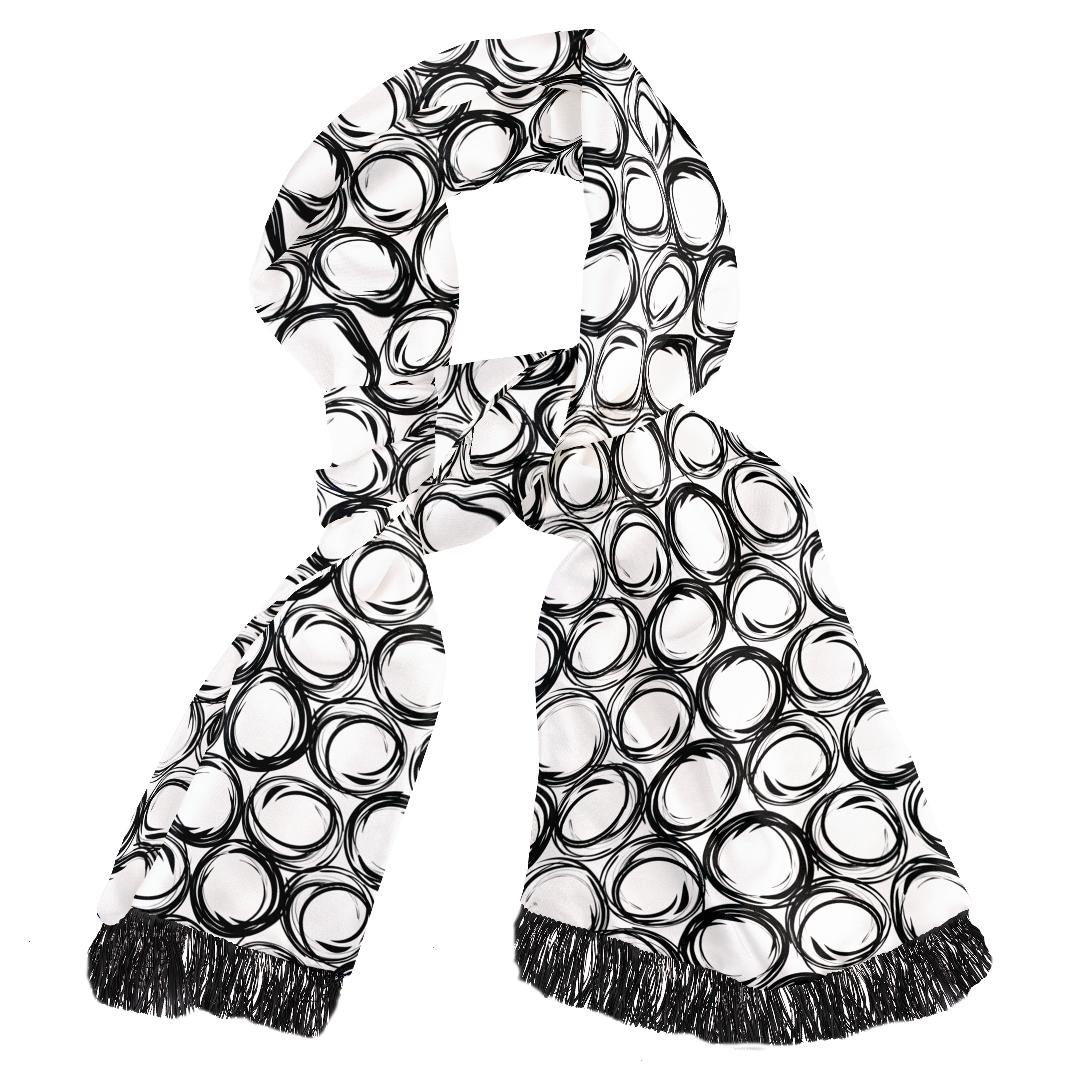 Black Spiral Silk Scarf