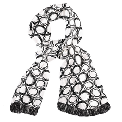 Black Spiral Silk Scarf