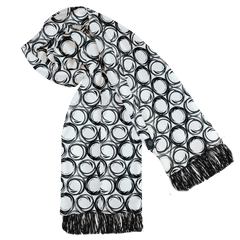 BLACK SPIRAL SILK MEN SCARF