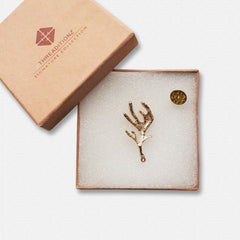 Gold Metal Horns Lapel Pin