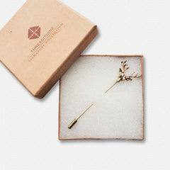 Gold Metallic Deer Lapel Pin