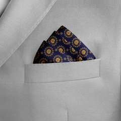IRISH BLUE SILK POCKET SQUARE