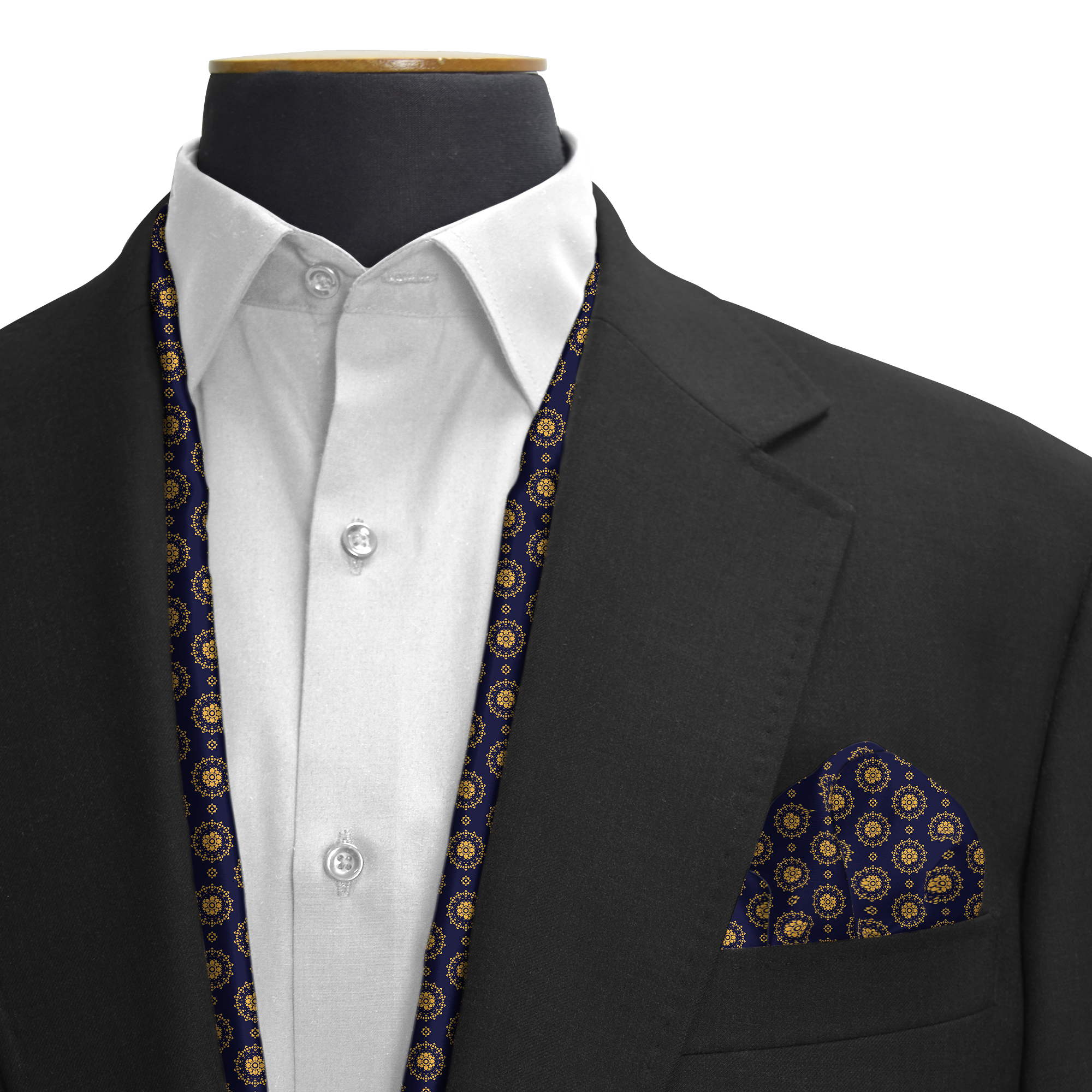 IRISH BLUE SILK SCARF AND POCKET SQUARE SET