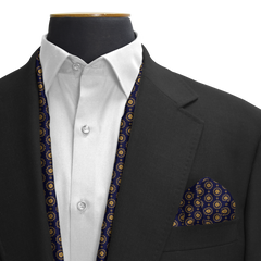 IRISH BLUE SILK SCARF AND POCKET SQUARE SET