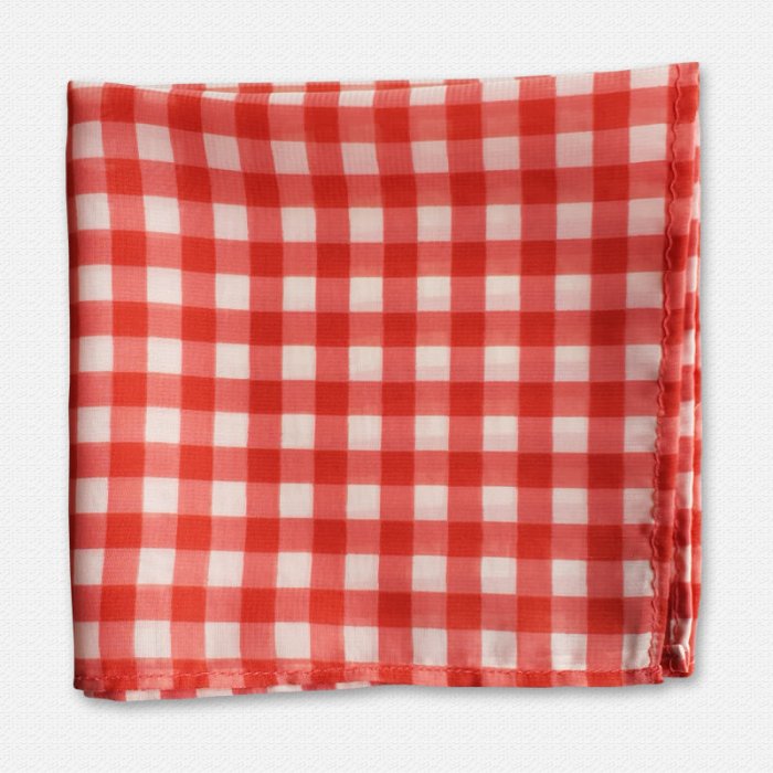 Orange Gingham Pocket Square