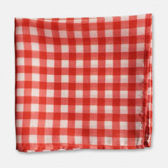 Orange Gingham Pocket Square