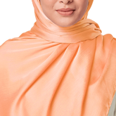 CORAL PEACH CRINKLE SILK SCARF