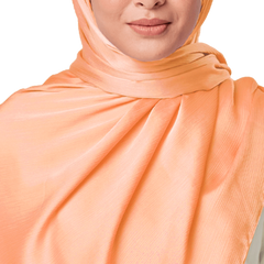 CORAL PEACH CRINKLE SILK SCARF