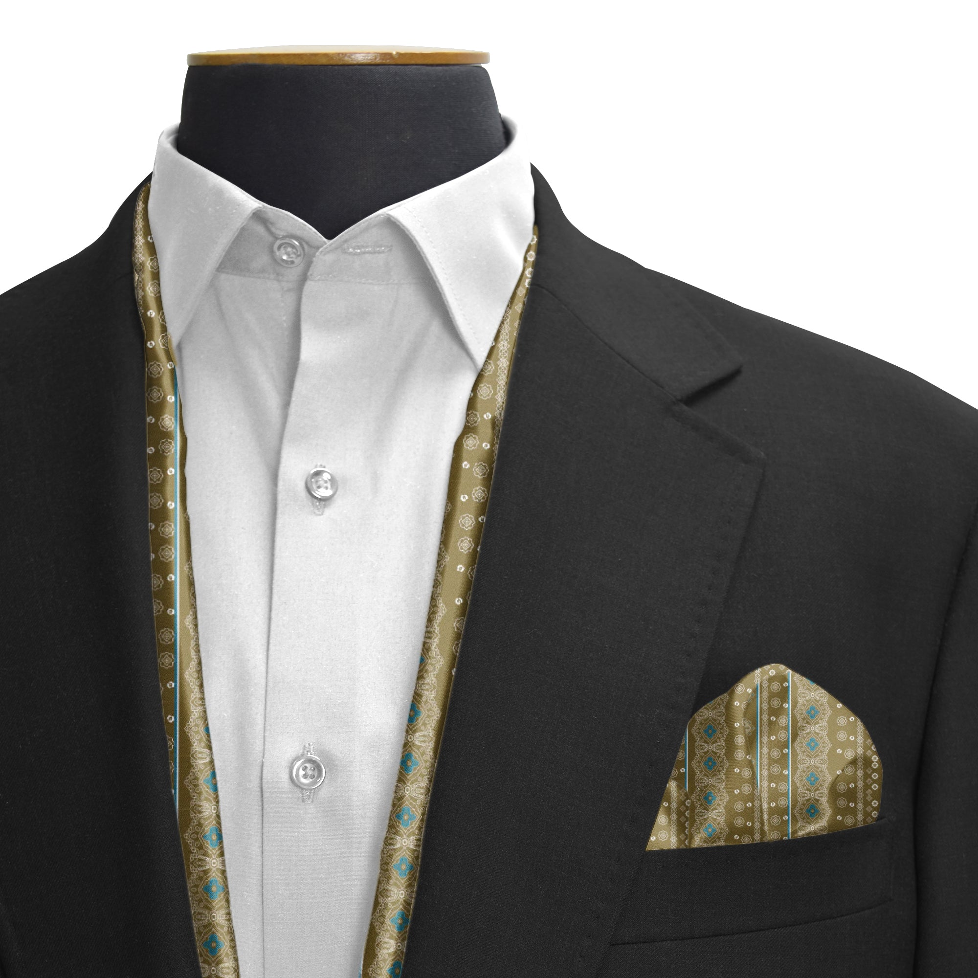 PERSIAN CARAMEL SILK SCARF & POCKET SQUARE SET