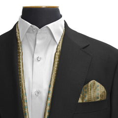 PERSIAN CARAMEL SILK SCARF & POCKET SQUARE SET