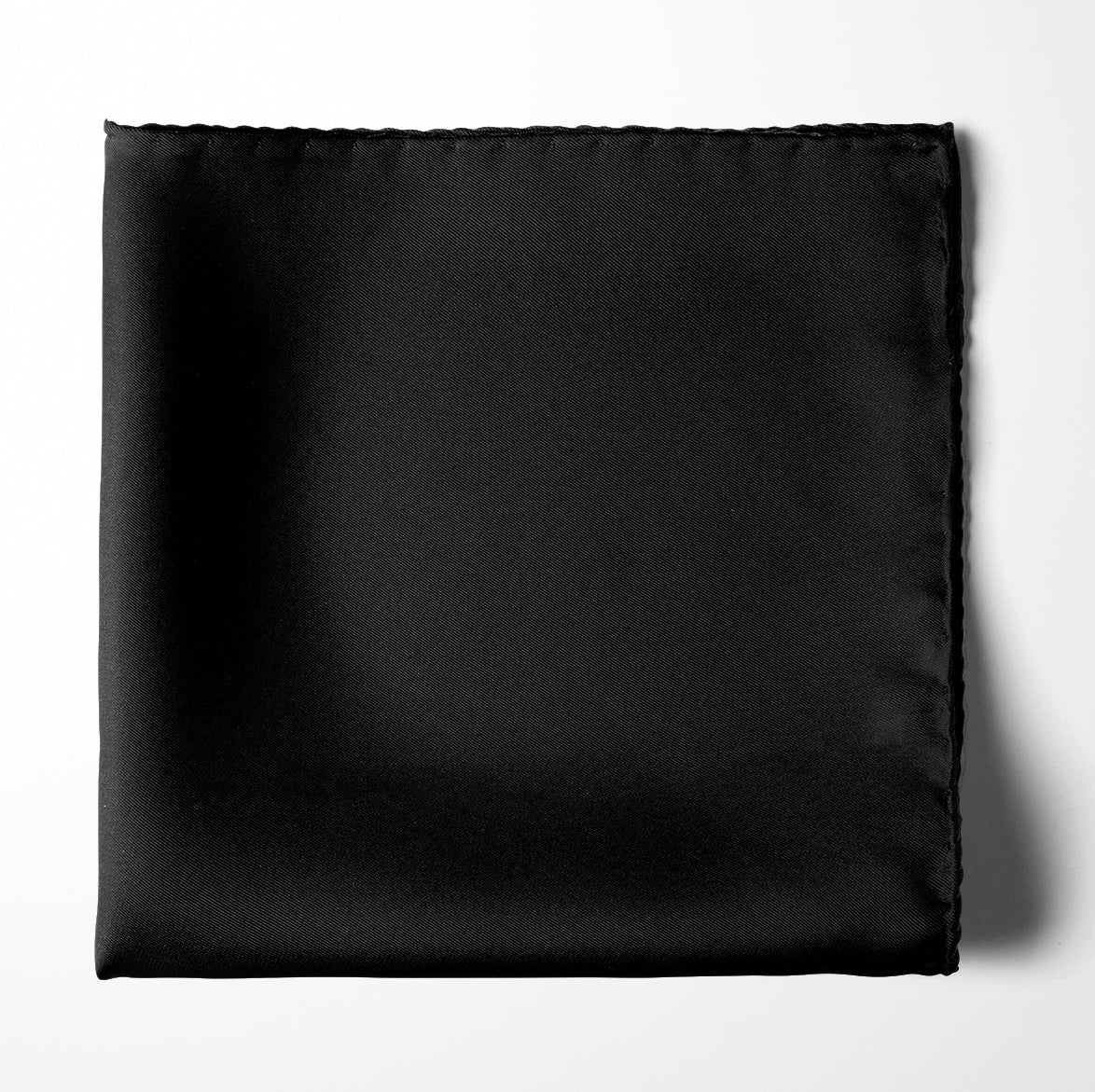 THE SOLID BLACK SILK POCKET SQUARE