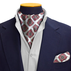 SWISS AJRAK SILK CRAVAT & POCKET SQUARE SET (LUXE COLLECTION)
