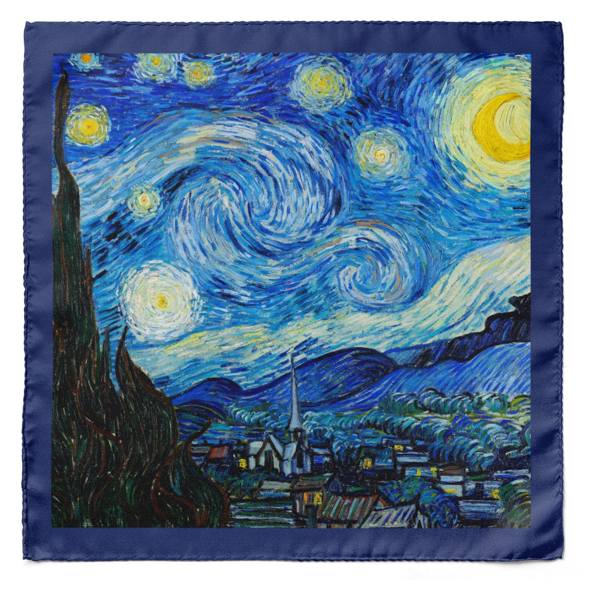 THE STARRY NIGHT SILK POCKET SQUARE