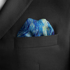 THE STARRY NIGHT SILK POCKET SQUARE