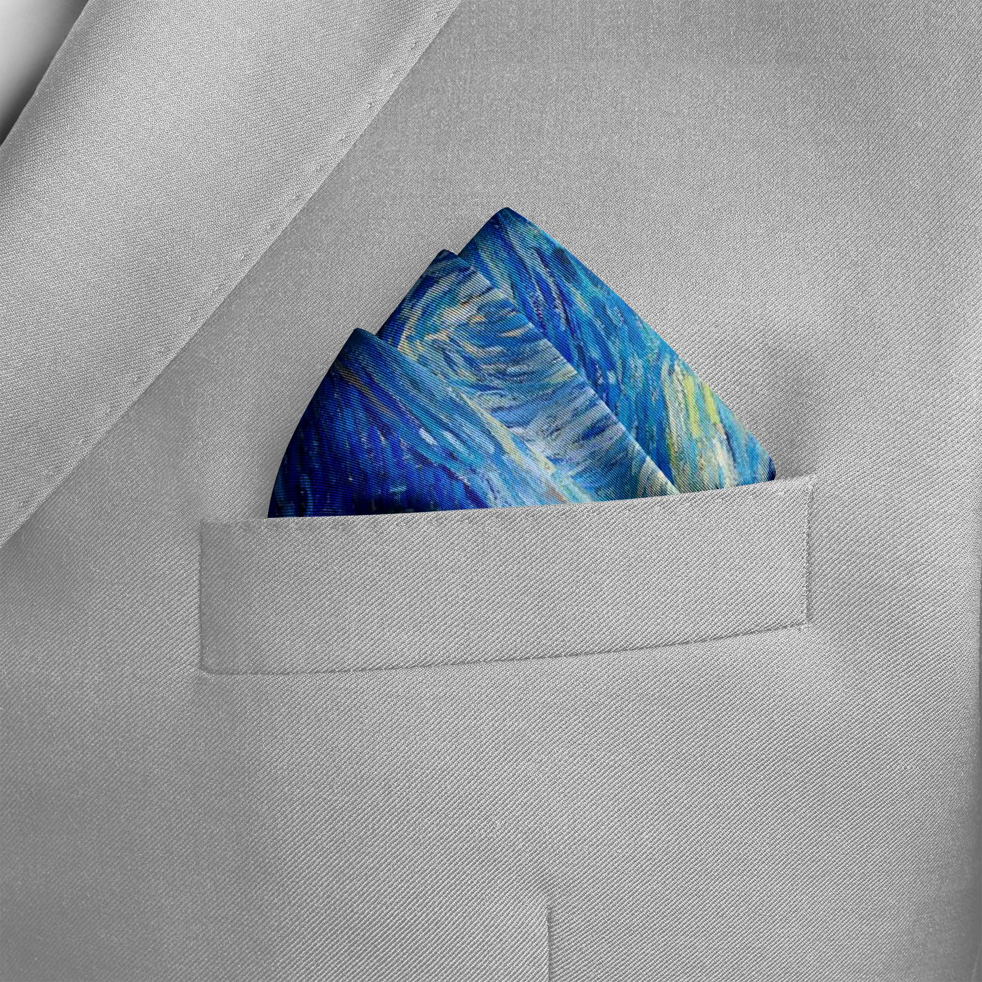 THE STARRY NIGHT SILK POCKET SQUARE