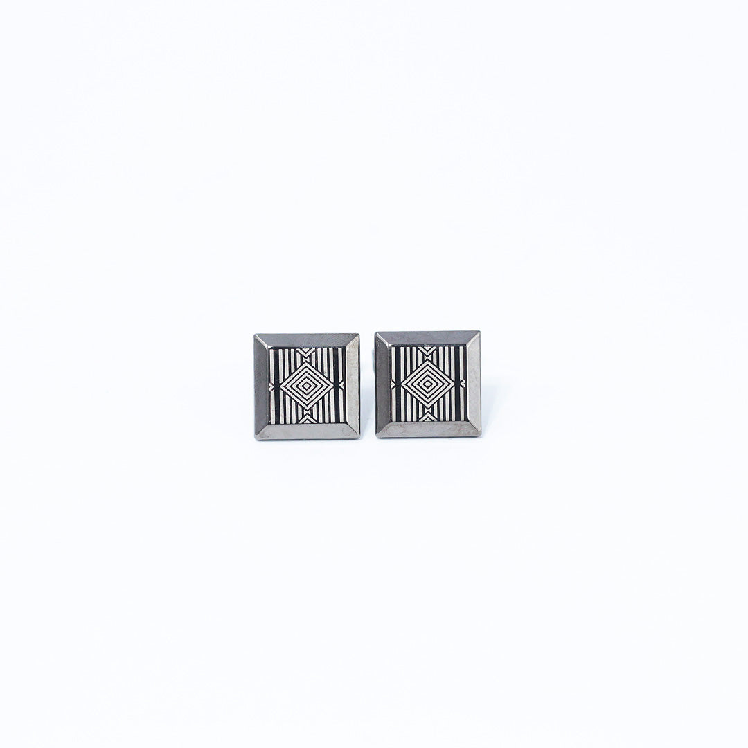 CHARCOAL DIAMOND ILLUSION CUFFLINKS