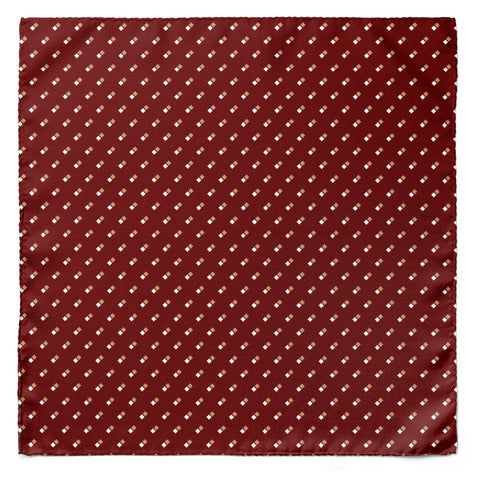 DOUBLE DOTTED MAROON SILK SCARF & POCKET SQUARE SET