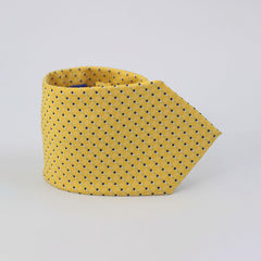THE YELLOW BULLETED TIE AND POCKET SQUARE SET