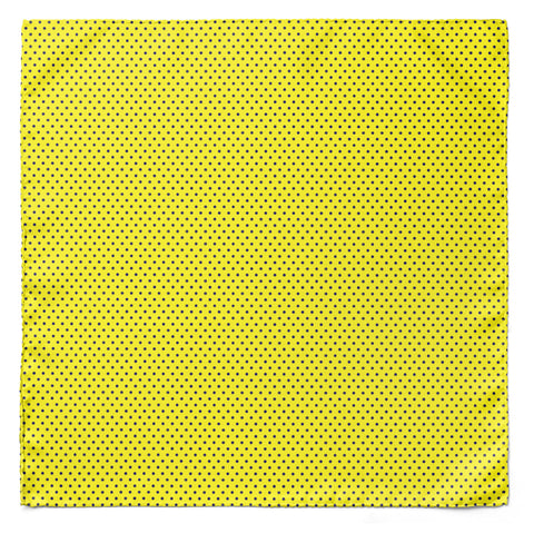 YELLOW WITH BLACK POLKA CRAVAT & POCKET SQUARE