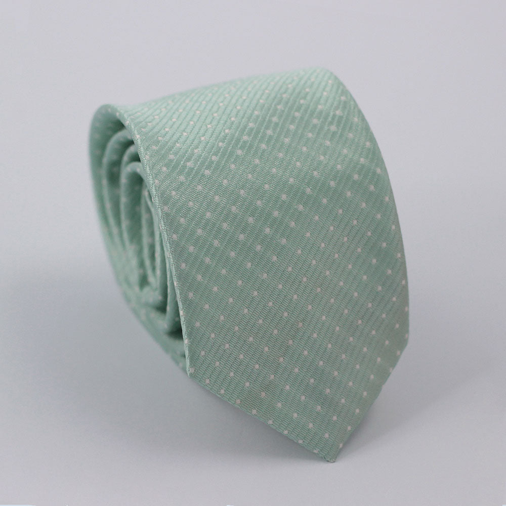 DOTTED MINT GREEN FESTIVE TIE SET