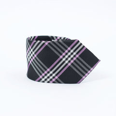 BLACK & PURPLE CHECKERED PLAID TIE