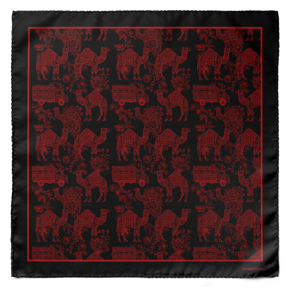 Midnight Caravan — Dual-Sided Scarf & Pocket Squares Set