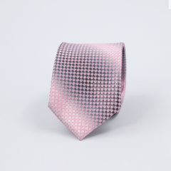 PINK & SILVER DICED CHECK TIE