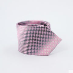 PINK & SILVER DICED CHECK TIE
