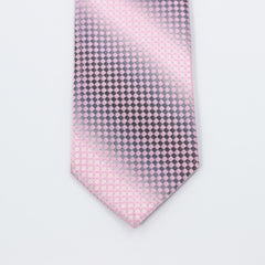PINK & SILVER DICED CHECK TIE