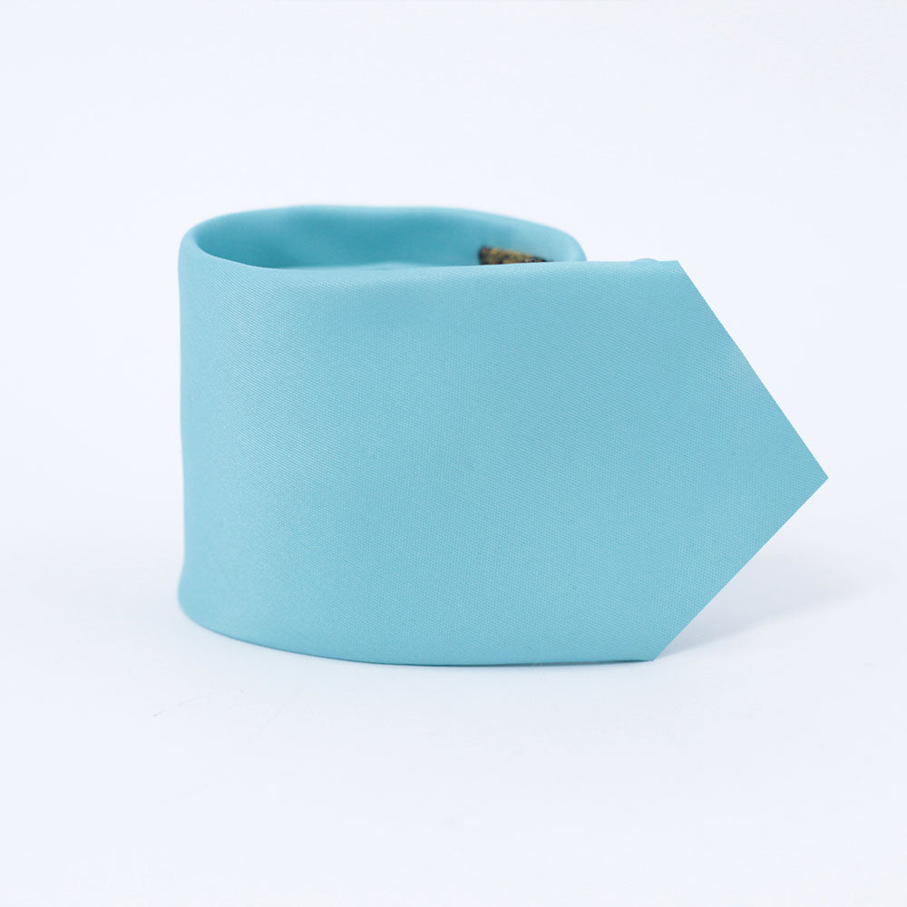AQUA BLUE WOVEN TIE AND POCKET SQUARE SET